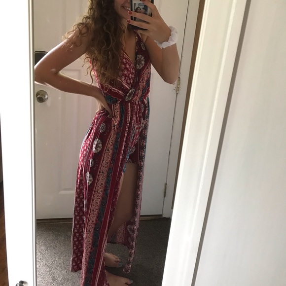 AS U WISH: GEOMETRIC PATTERN FLOWING ROMPER - Picture 3 of 8